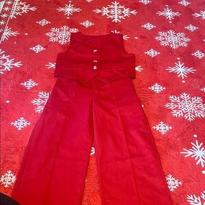 SHEIN Vibrant Red two piece vest suit